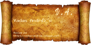 Vadas András névjegykártya